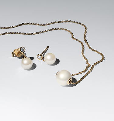 Treated Freshwater Cultured Pearl & Stone Drop Earrings