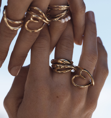 Rose in Bloom Curved Stud Earrings