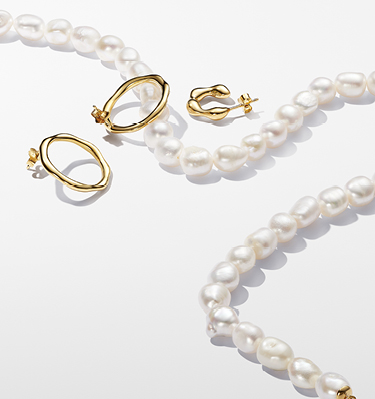 Treated Freshwater Cultured Pearl & Stone Drop Earrings